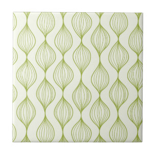 Green vertical ogee pattern background tile