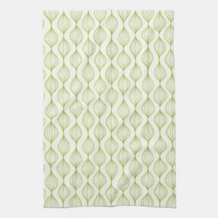 Green vertical ogee pattern background towel