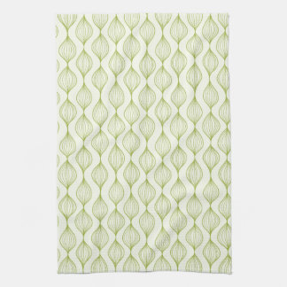Green vertical ogee pattern background towel