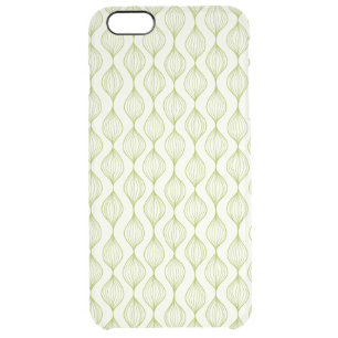 Green vertical ogee pattern background clear iPhone 6 plus case