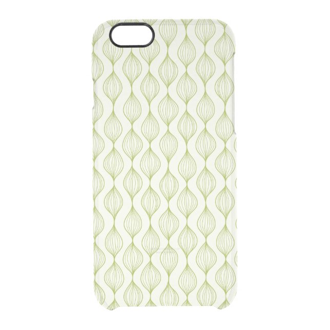 Green vertical ogee pattern background uncommon iPhone case (Back)