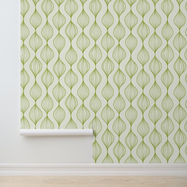 Green vertical ogee pattern background wallpaper  (Application)