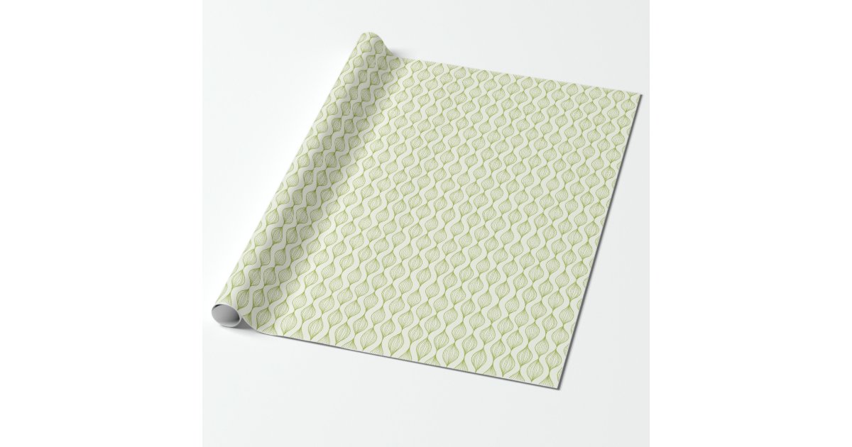 Green vertical ogee pattern background wrapping paper | Zazzle