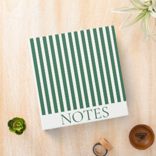 Green Vertical Stripe Elegant Minimalist 3 Ring Binder