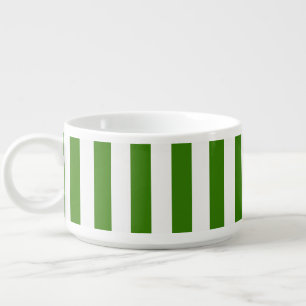 Green Vertical Stripes on Custom Color Bowl
