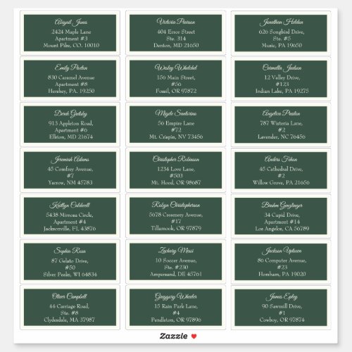 Green Very Merry Christmas Holiday Guest Address Sticker