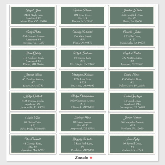 Green Very Merry Christmas Holiday Guest Address Sticker (Sheet)