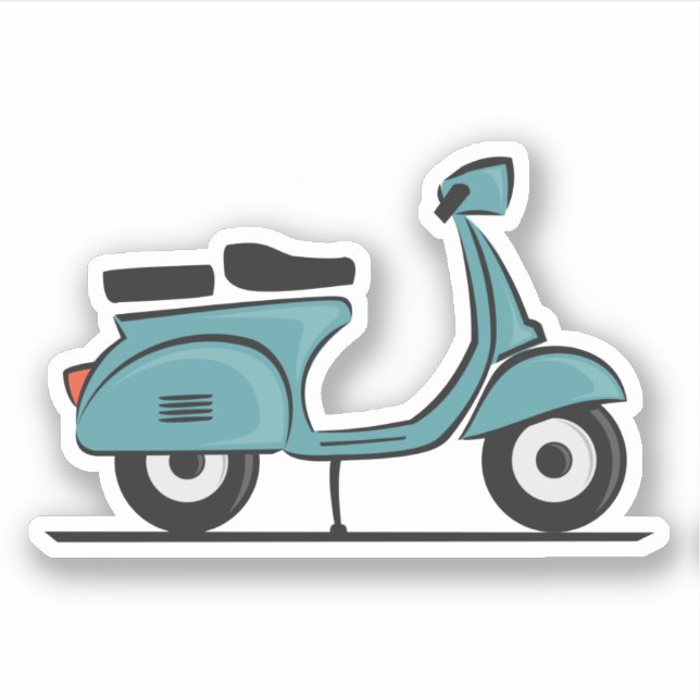 green vespa scooter  sticker (Front)
