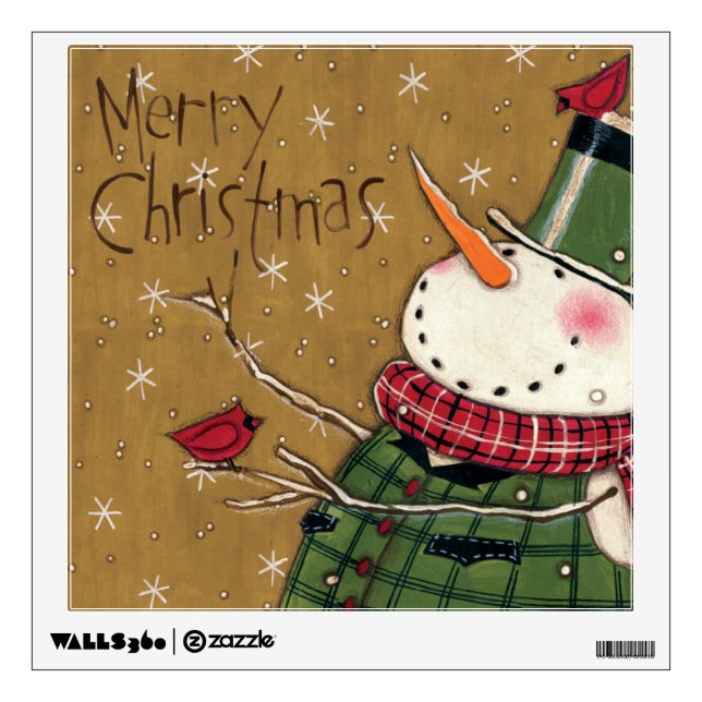 Green Vested Snowman Wall Sticker (Front)