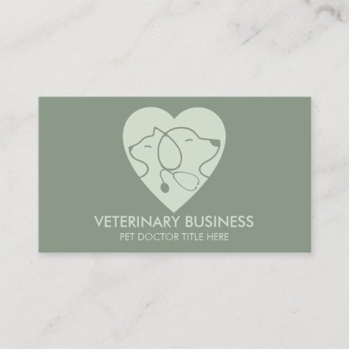 Green Veterinary Paw Pet Doctor Animal Business Card