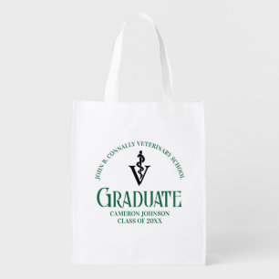 Green Veterinary School Graduation Customizable Grocery Bag
