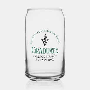 Green Veterinary School Graduation Personalized Can Glass