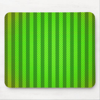 Green vibrant striped carbon fiber patterned mouse pad