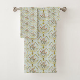 Green Victorian Style. Bath Towel Set