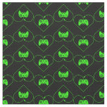 Green Video Game Controller Heart Pattern Fabric