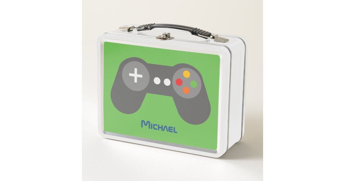 Green Video Game Controller Metal Lunch Box | Zazzle