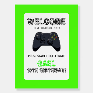 Green Video Game Truck Birthday Foam Board