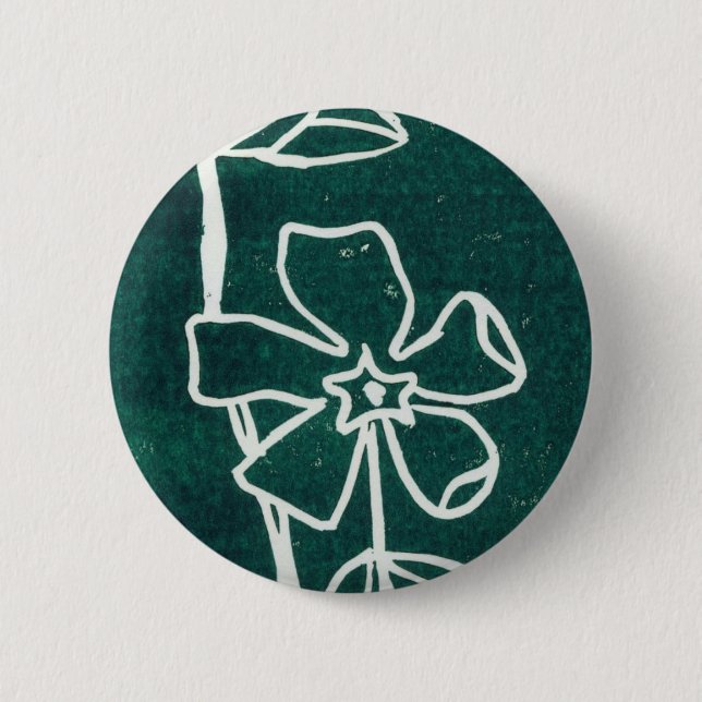 "Green Vinca" Floral Button (Front)