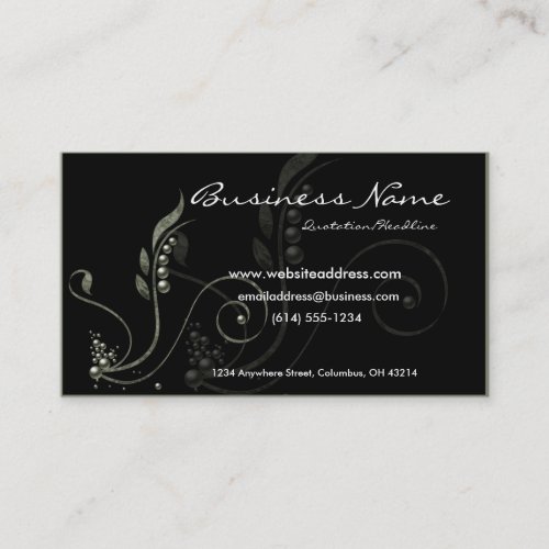 Green Vine Decorative D6 Business Cards