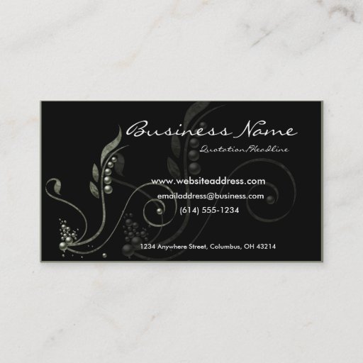 Customizable Green Vine Decorative D6 Business Cards