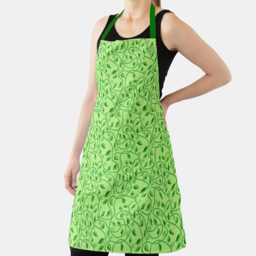 Green vine leaves and tendrils apron