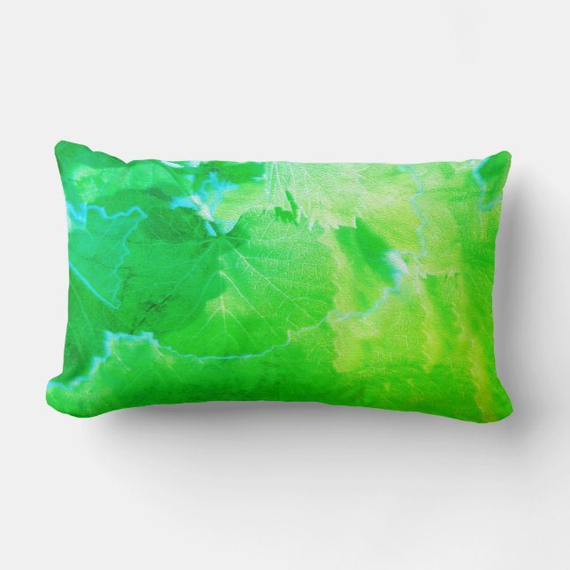 Green Vine Leaves Stylized Pillow Cushion (Front)