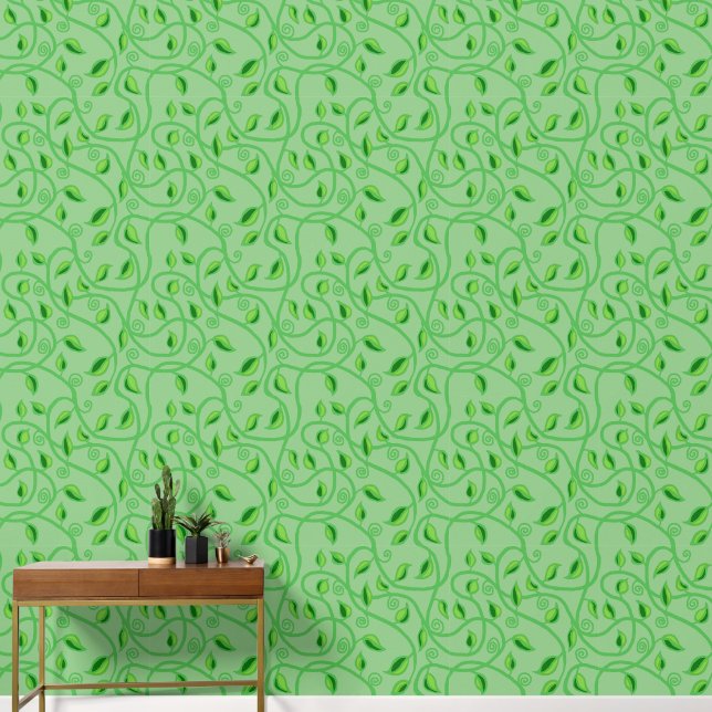 Green vine leaves Wallpaper (Hallway)