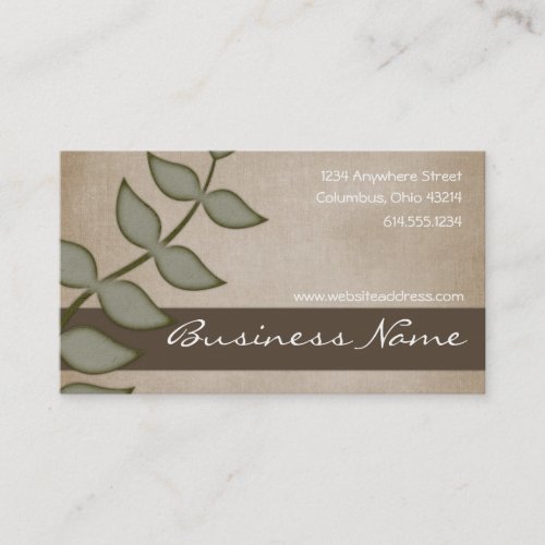 Green Vine on Brown Nature Business Cards