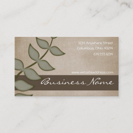 Customizable Green Vine on Brown Nature Business Cards