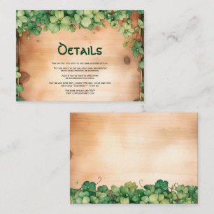 Green vine on wood St Patrick's Day Irish wedding Enclosure Card