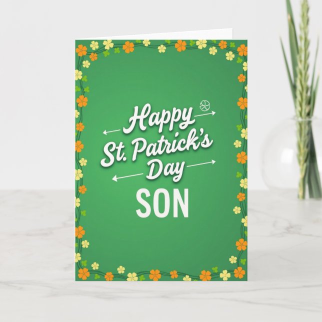 Green Vine Son St Patricks Card (Front)