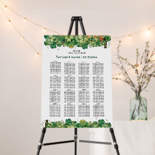 Green vine St. Patricks Day wedding seating chart Foam Board