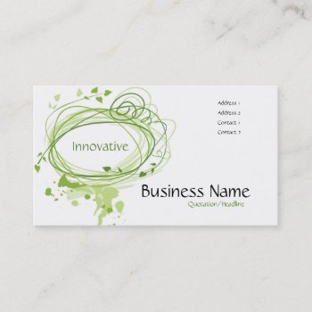 Green Vines Business Card by mrssocolov2 at Zazzle