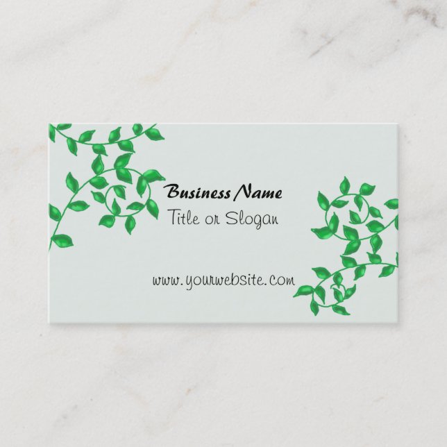 Green Vines Business Design Business Card (Front)
