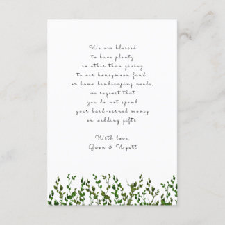 Green Vines Custom Message Wishing Well Card