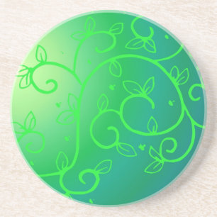 Green Vines Irish Luck Ireland Plant Flowers Art Drink Coaster