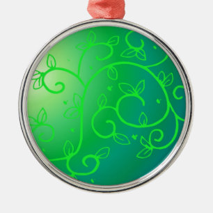Green Vines Irish Luck Ireland Plant Flowers Art Metal Ornament