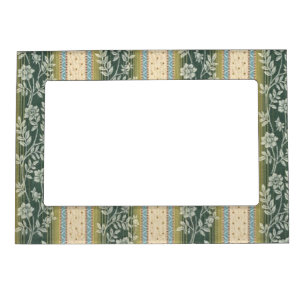 Green Vines Leaves Pattern Stripes Greenery Leaf Magnetic Frame
