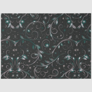 Green Vines Leaves Stars Christmas Tissue Paper