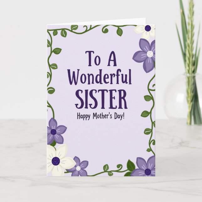 Green Vines Mothers Day Card (Front)