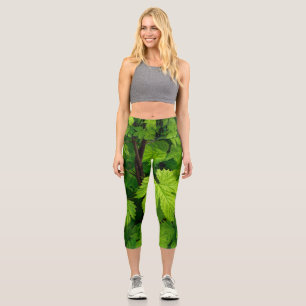Green vines nature beauty capri leggings