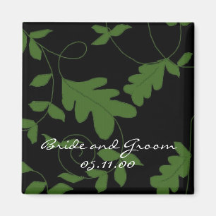 Green Vines on Black Velvet Save the Date Magnet