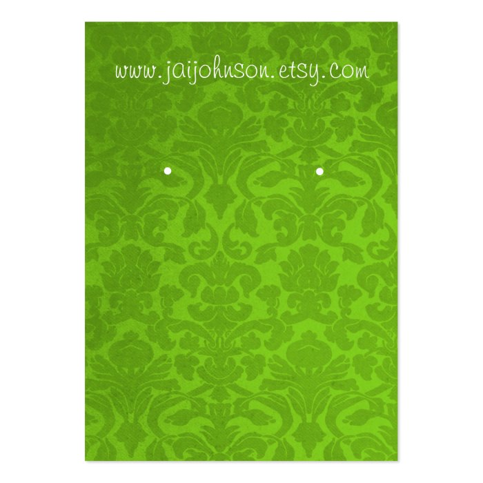 Green Vintage Background Earring Cards Business Card Template