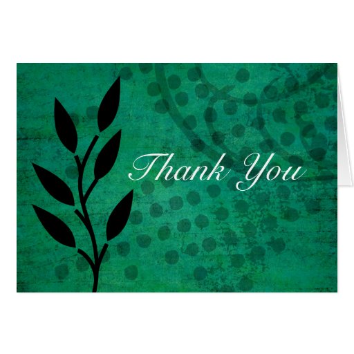 Green Vintage Background Thank You Wedding Cards | Zazzle