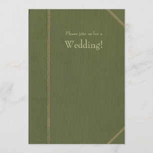 Green Vintage Book Wedding Invitation