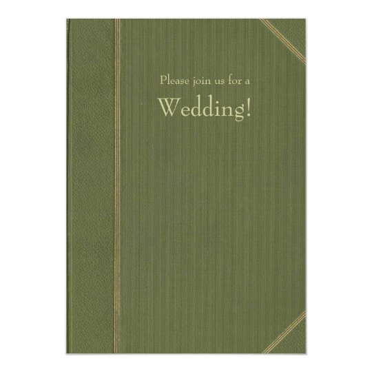 Green Vintage Book Wedding Invitation Zazzle Green Vintage Book Wedding Invitation