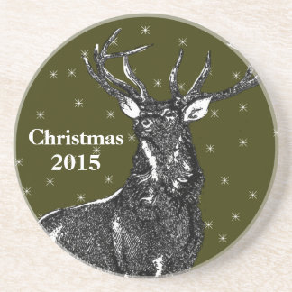 Green Vintage Buck Coasters I'd Rather be Hunting