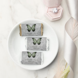 Green Vintage Butterfly Damask Wedding Hershey's Miniatures