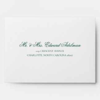 Green Vintage Floral Wedding Suite Envelope