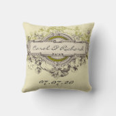 Green Vintage Floral Wedding Sweetheart Pillow (Back)